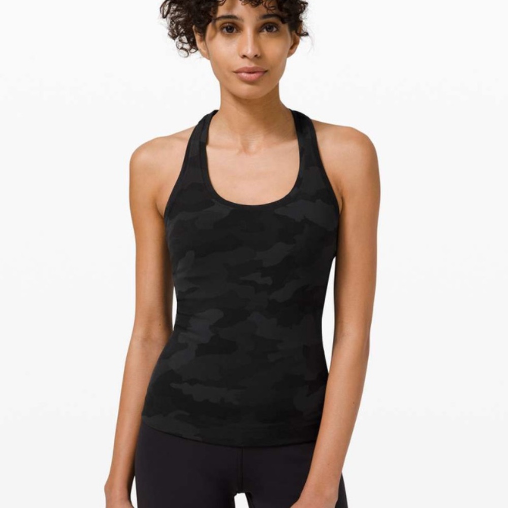 Lululemon Cool Racerback Incognito Camo Multi Grey great used condition